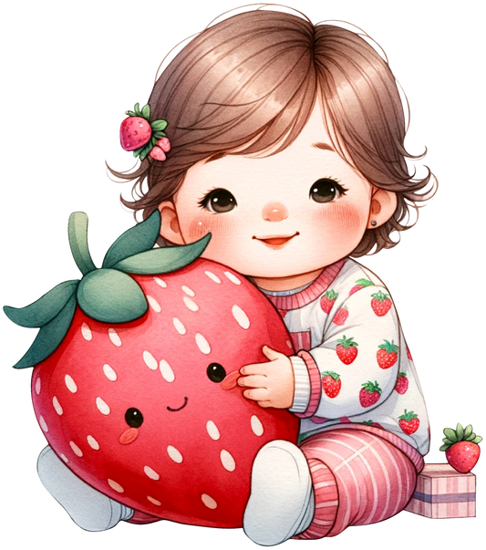 Baby Holding Strawberry