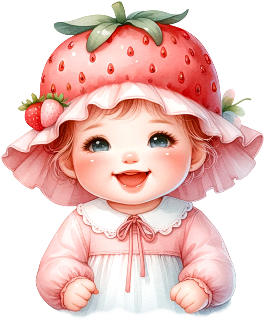 Baby in Strawberry Hat