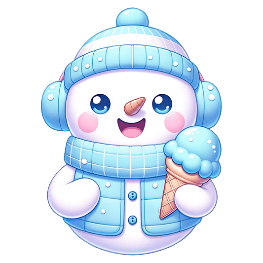 Snowman Eating Icecream