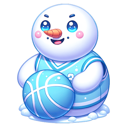 Snowman Playing Basketball